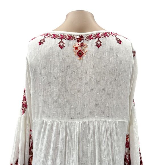 Free People Ariana Peasant Boho Tunic Top Embroidered Flowy V-Neck Women XS - Picture 14 of 16